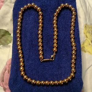 Gold Plated Bead Necklace 24"